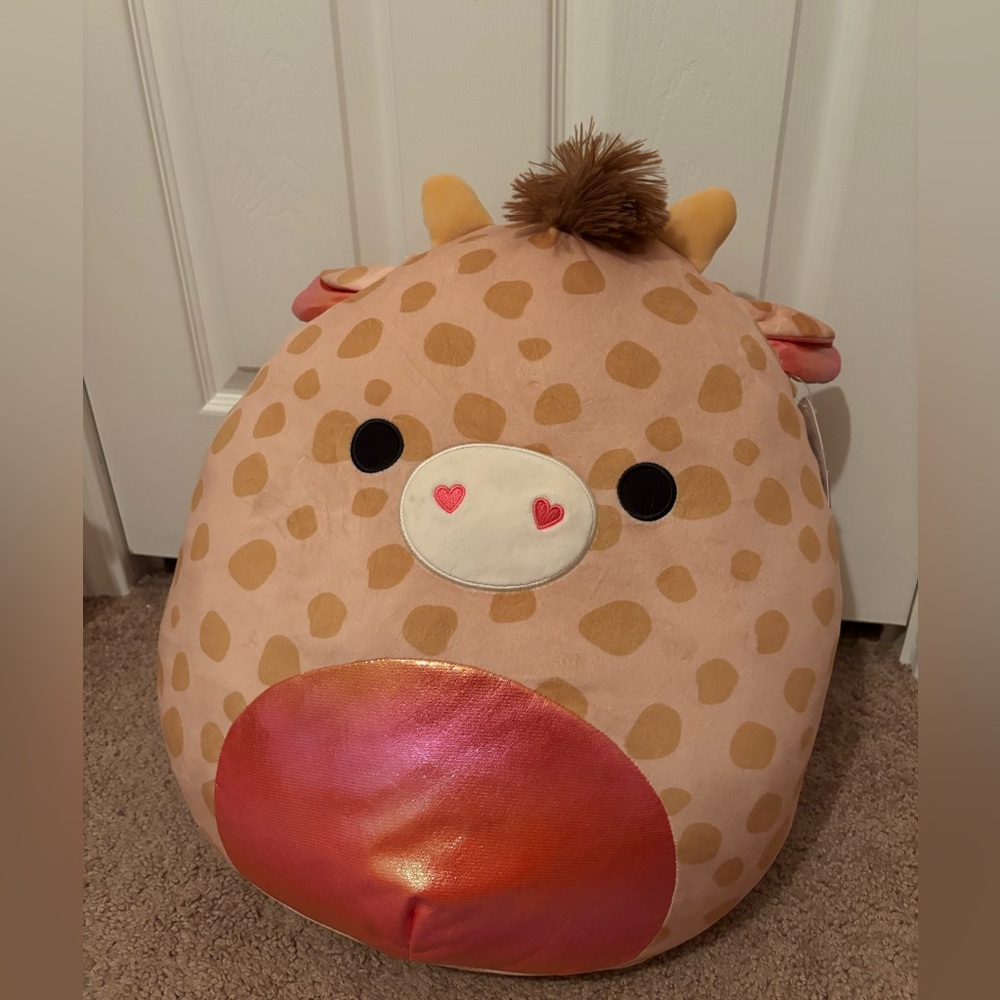 First to Market Zuni the Giraffe with Holographic Belly 16” Heart Squishmallow